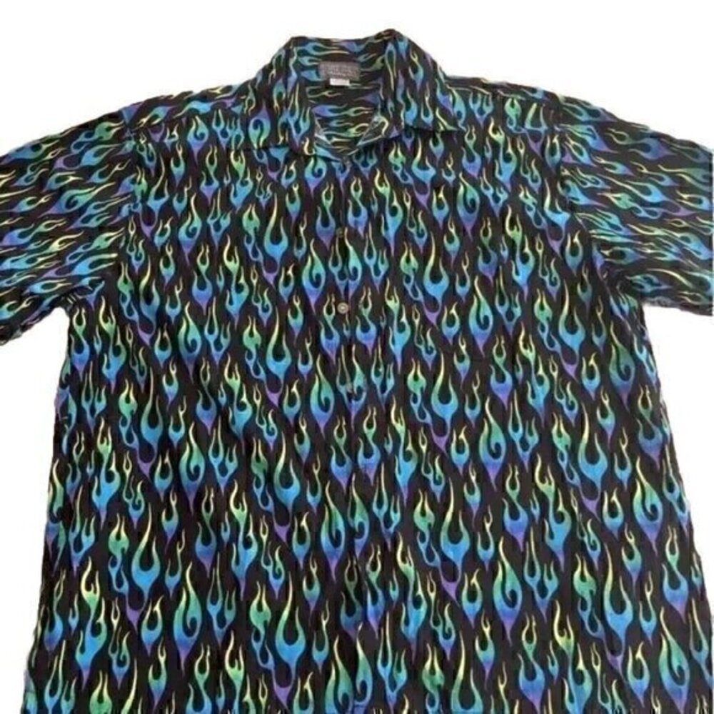 High Seas Trading Co Aloha Shirt - Sz Large Fits XL- Blue/Green Passion …